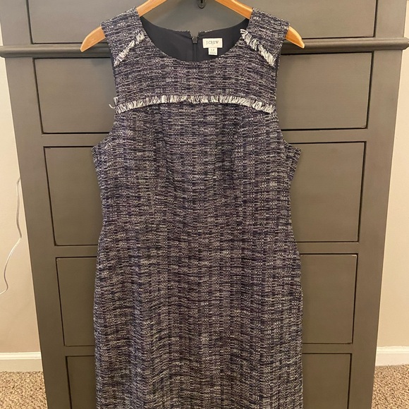 J. Crew navy tweed sleeveless dress, size 12 - Picture 2 of 4